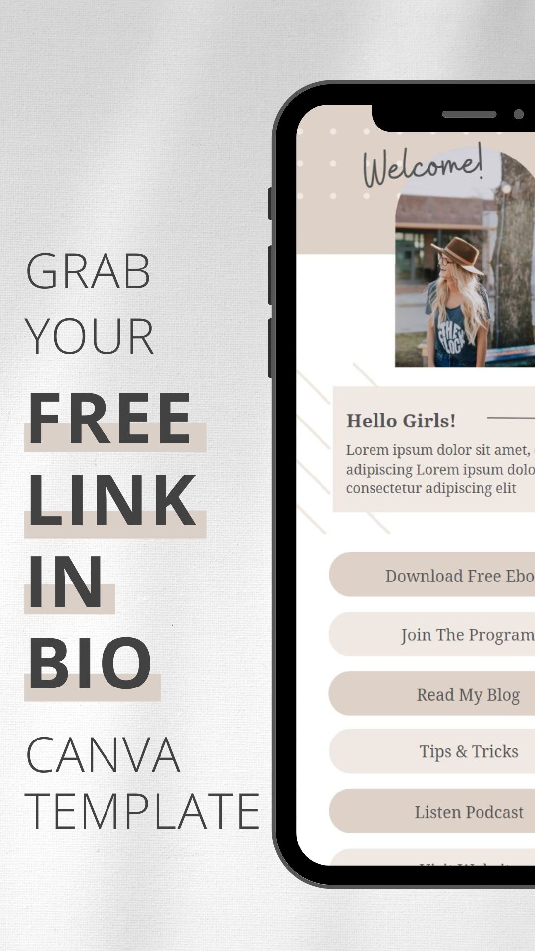 free Canva template for Instagram links